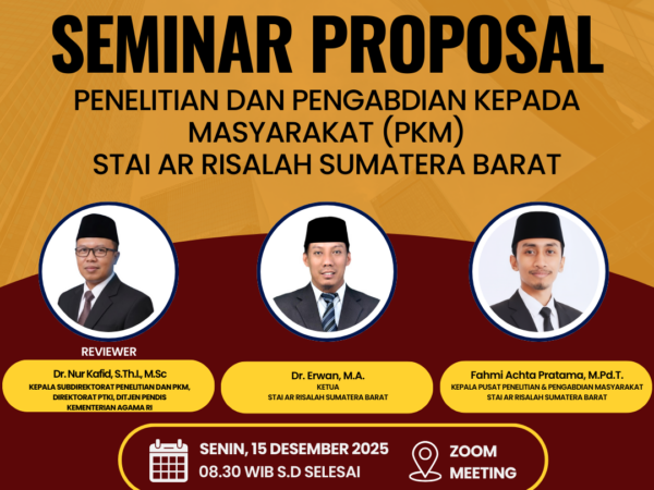 STAI Ar Risalah Sumatera Barat Gelar Seminar Proposal Hibah Penelitian dan PkM Internal